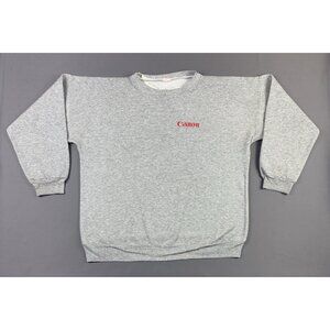 Vintage Rare 90s Canon Camera Gray Crewneck Sweatshirt Promo Streetwear Hype